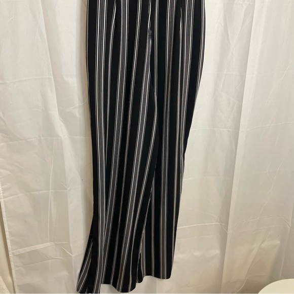 CRYSTAL SKY Women’s Black White Stripe Jumper Pantsuit Short Sleeve Size 5 - Picture 11 of 12
